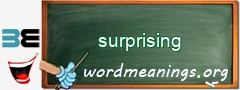 WordMeaning blackboard for surprising